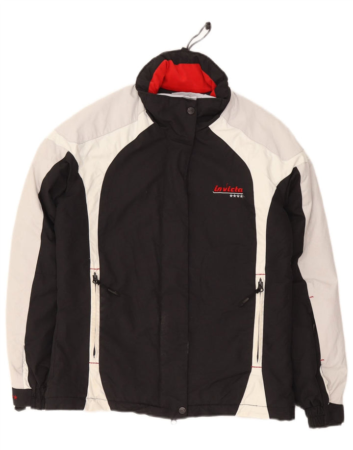 Invicta Womens Oversized Ski Jacket UK 6 XS Black Colourblock Polyamide
