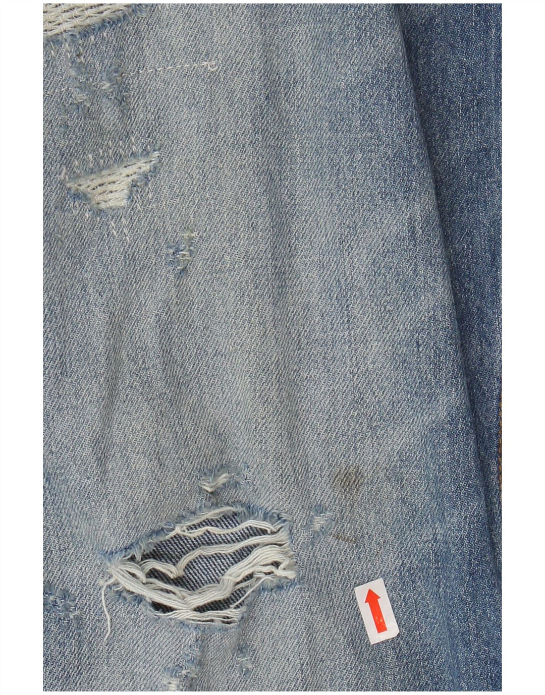 HUGO BOSS Mens Distressed Straight Jeans W34 L27 Blue Cotton