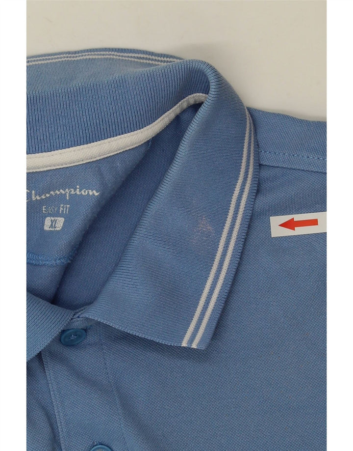 Champion Mens Easy Fit Polo Shirt XL Blue Cotton
