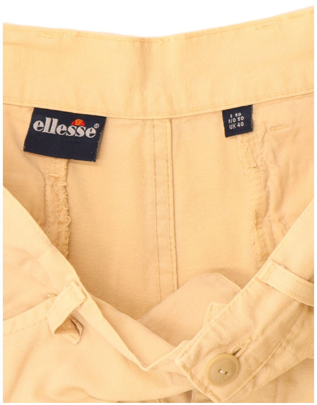 Ellesse Mens Cargo Shorts W40 XL Beige Cotton