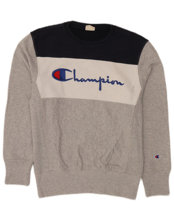Champion Mens Reverse Weave Sweatshirt Jumper Medium Grey Cotton