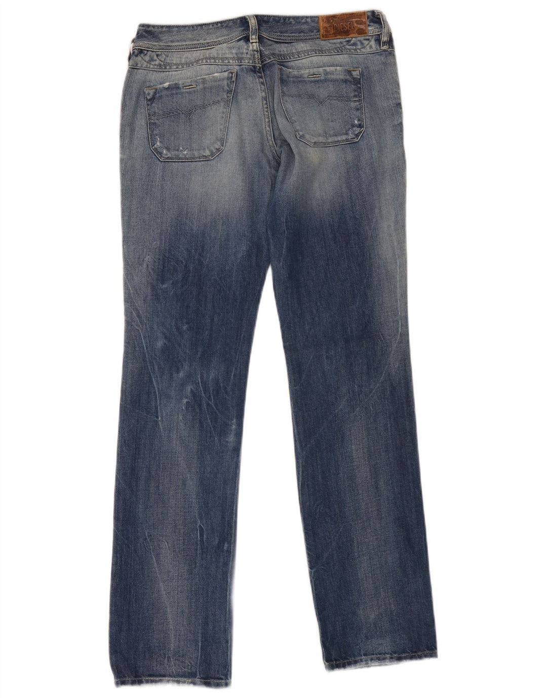 Diesel Womens Distressed Straight Jeans W28 L32 Blue Cotton