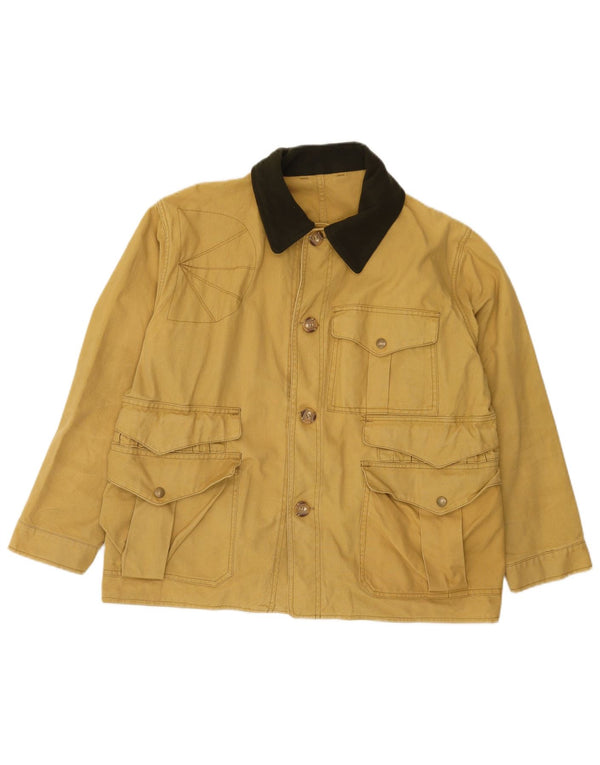Vintage Mens Utility Jacket IT 50 Large Yellow Cotton