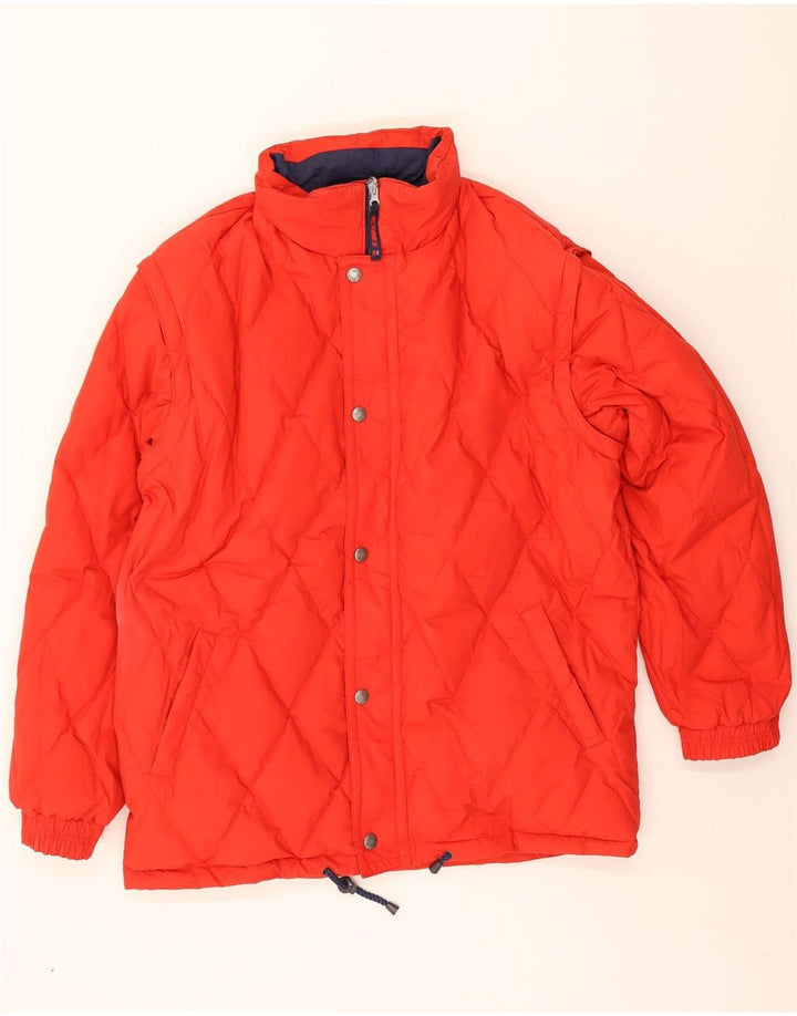 MC Kee's Mens Loose Fit Hooded Ski Jacket UK 38 Medium Red Colourblock