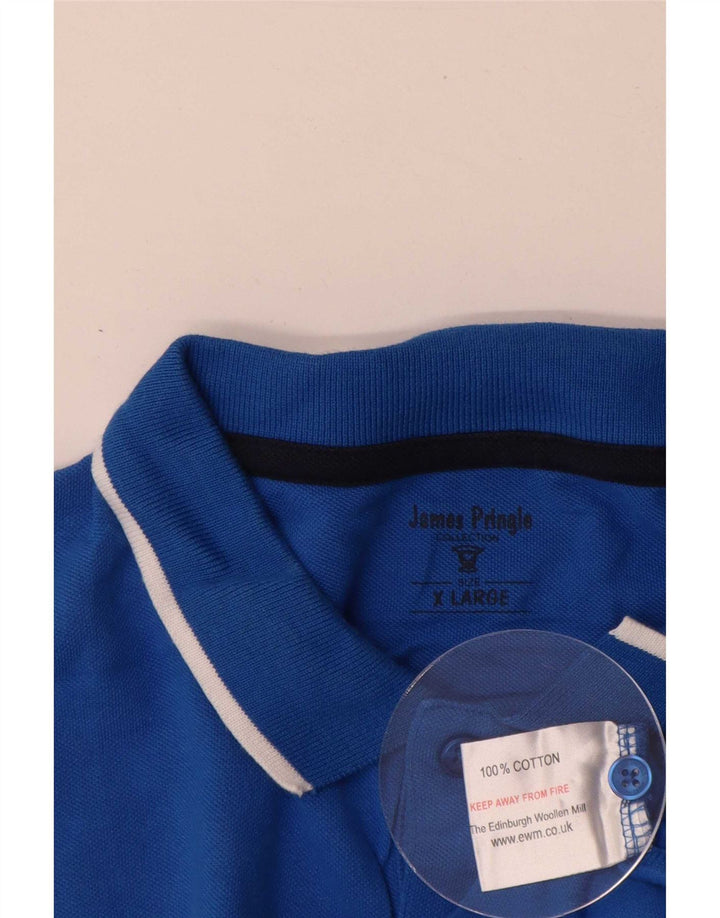 James Pringle Mens Polo Shirt XL Blue Cotton