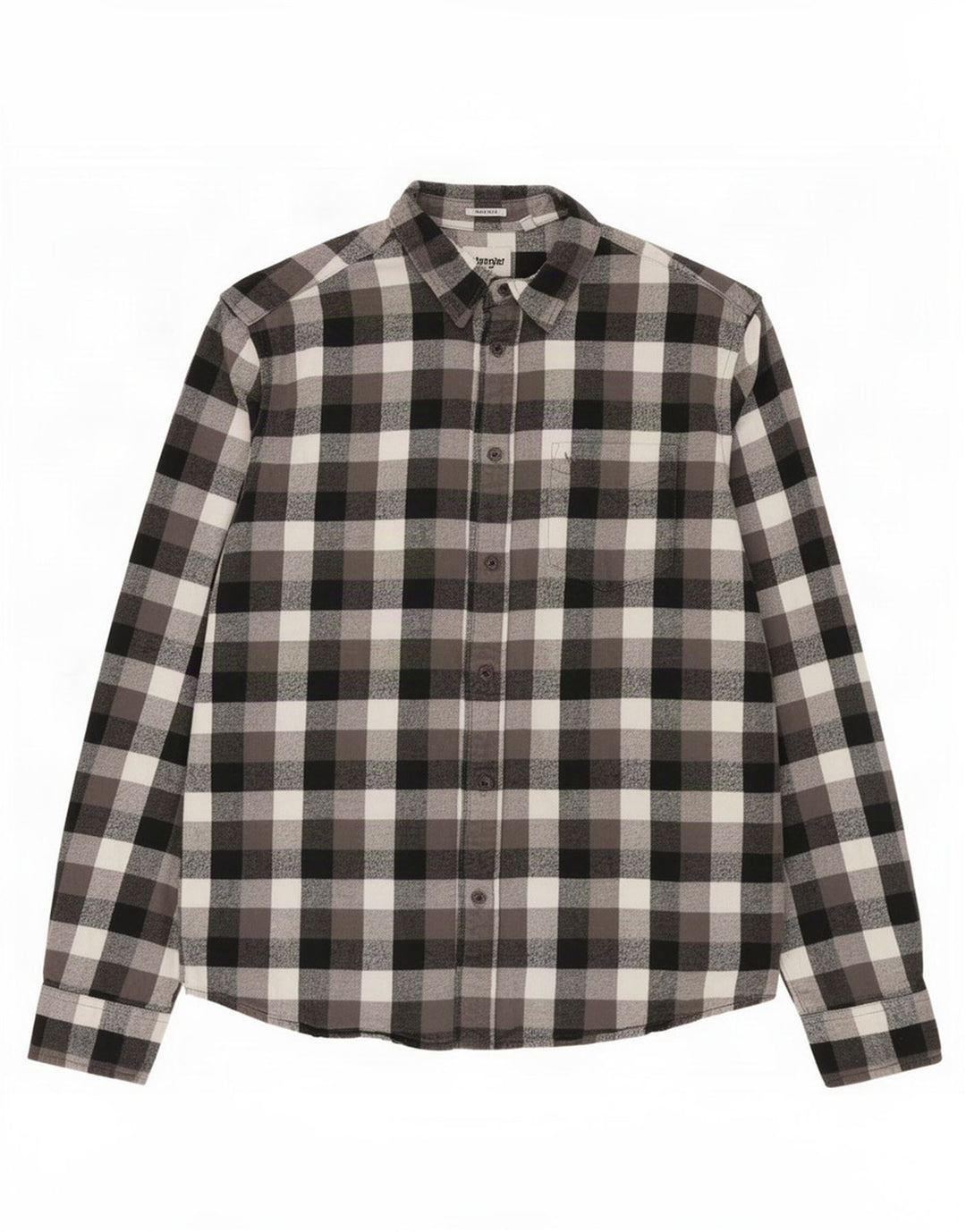Wrangler Mens Regular Fit Flannel Shirt Small Grey Check Cotton