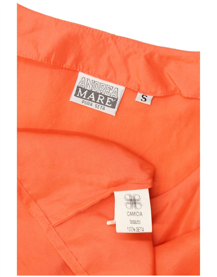 Andrea Mare Womens Crop Sleeveless Front Tie Blouse Top UK 10 Small Orange
