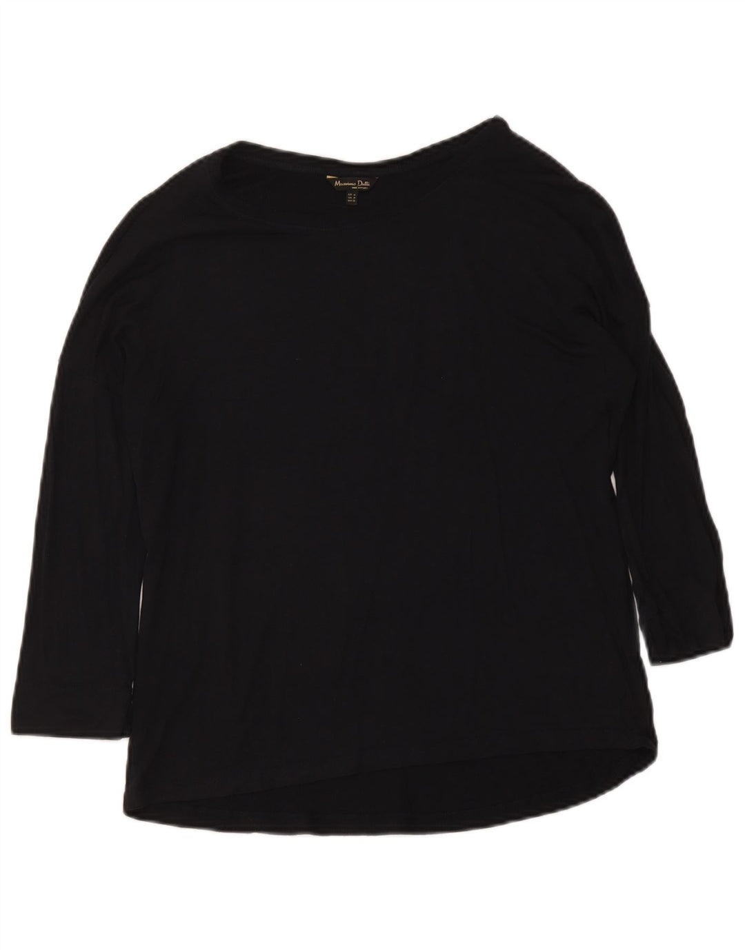 Massimo Dutti Womens Top 3/4 Sleeve UK 12 Medium Black