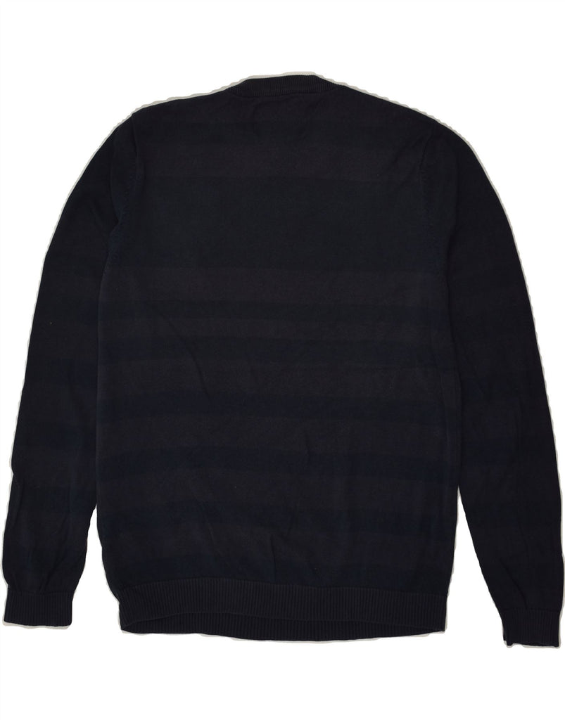 JACK & JONES Mens Crew Neck Jumper Sweater Small Navy Blue Striped Cotton | Vintage Jack & Jones | Thrift | Second-Hand Jack & Jones | Used Clothing | Messina Hembry 