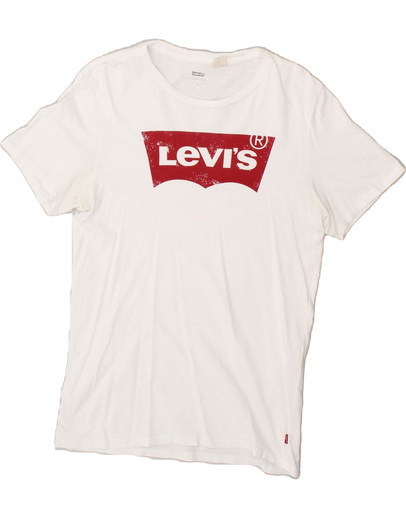 LEVI'S Mens Graphic T-Shirt Top Small White Cotton | Vintage Levi's | Thrift | Second-Hand Levi's | Used Clothing | Messina Hembry 