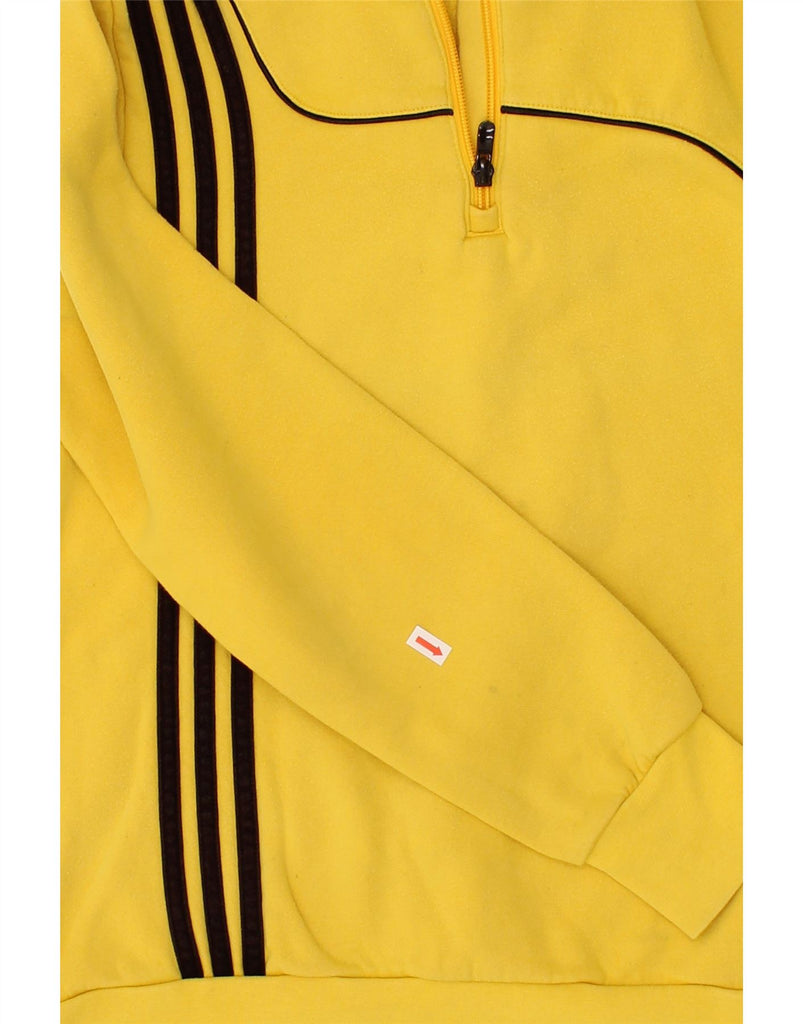 ADIDAS Boys Zip Neck Sweatshirt Jumper 13-14 Years Yellow Cotton Vintage Adidas and Second-Hand Adidas from Messina Hembry 