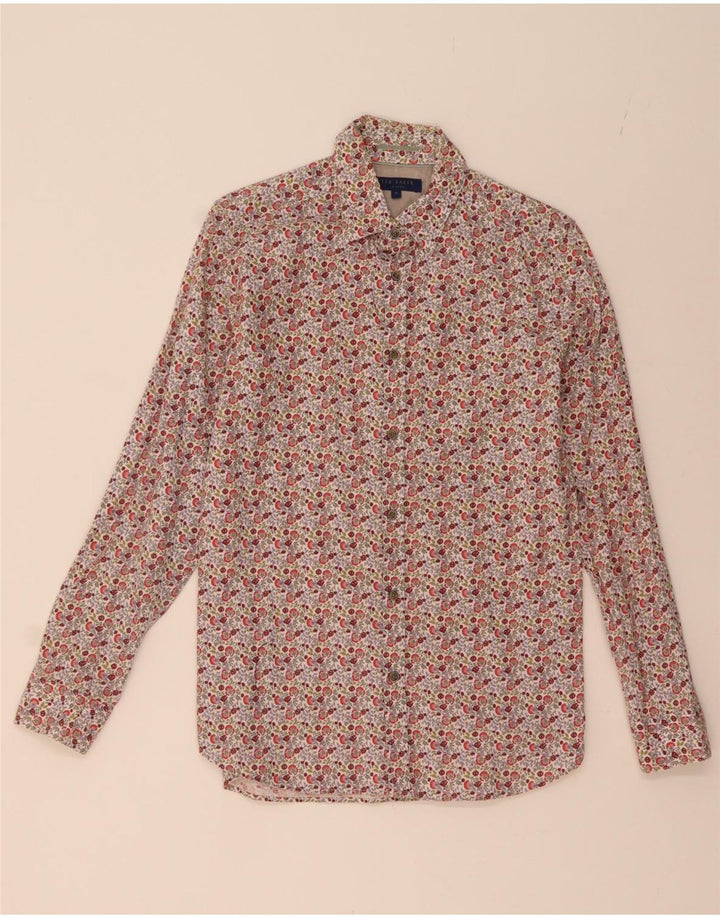 TED BAKER Mens London Shirt Size 15 Medium Multicoloured Floral Cotton Vintage Ted Baker and Second-Hand Ted Baker from Messina Hembry 