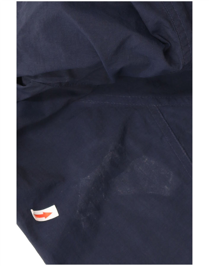 TIMBERLAND Mens Hooded Rain Jacket UK 42 XL Navy Blue Nylon