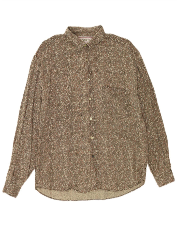 Wampum Mens Shirt Large Khaki Paisley