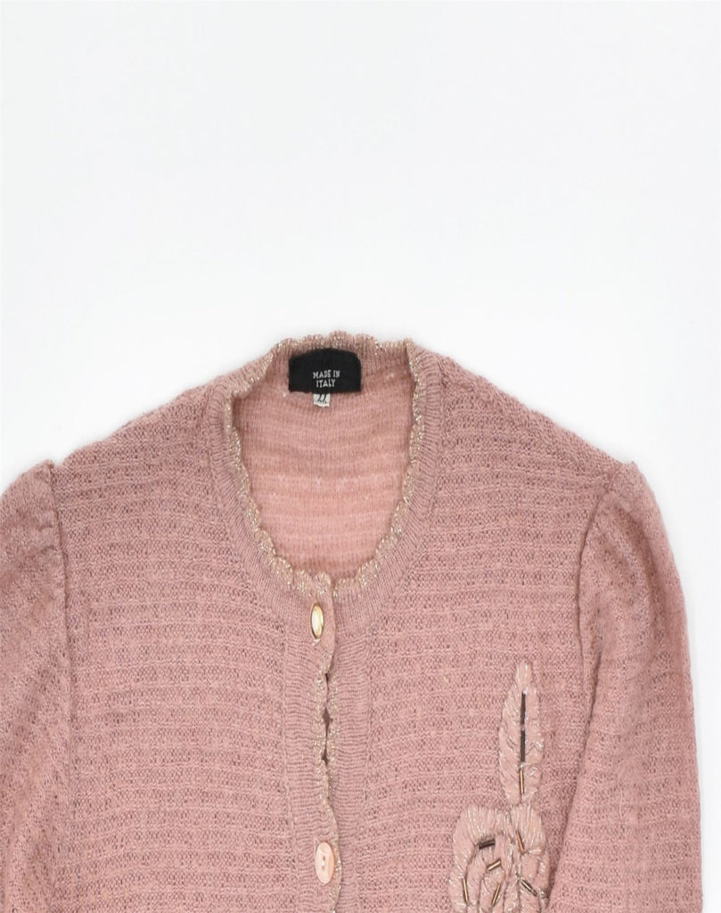 VINTAGE Womens Cardigan Sweater IT 44 Medium Pink Polyamide | Vintage | Thrift | Second-Hand | Used Clothing | Messina Hembry 