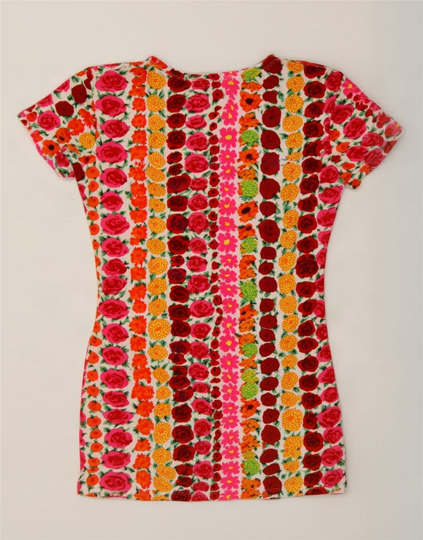 Benetton Womens T-Shirt Dress UK 10 Small Multicoloured Floral