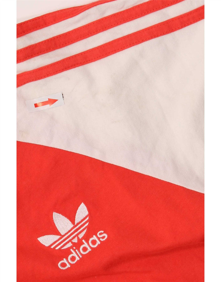 Adidas Mens Top Long Sleeve Medium Red Colourblock Cotton