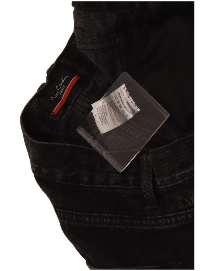 Pierre Cardin Mens Denim Shorts W36 Large Black Cotton