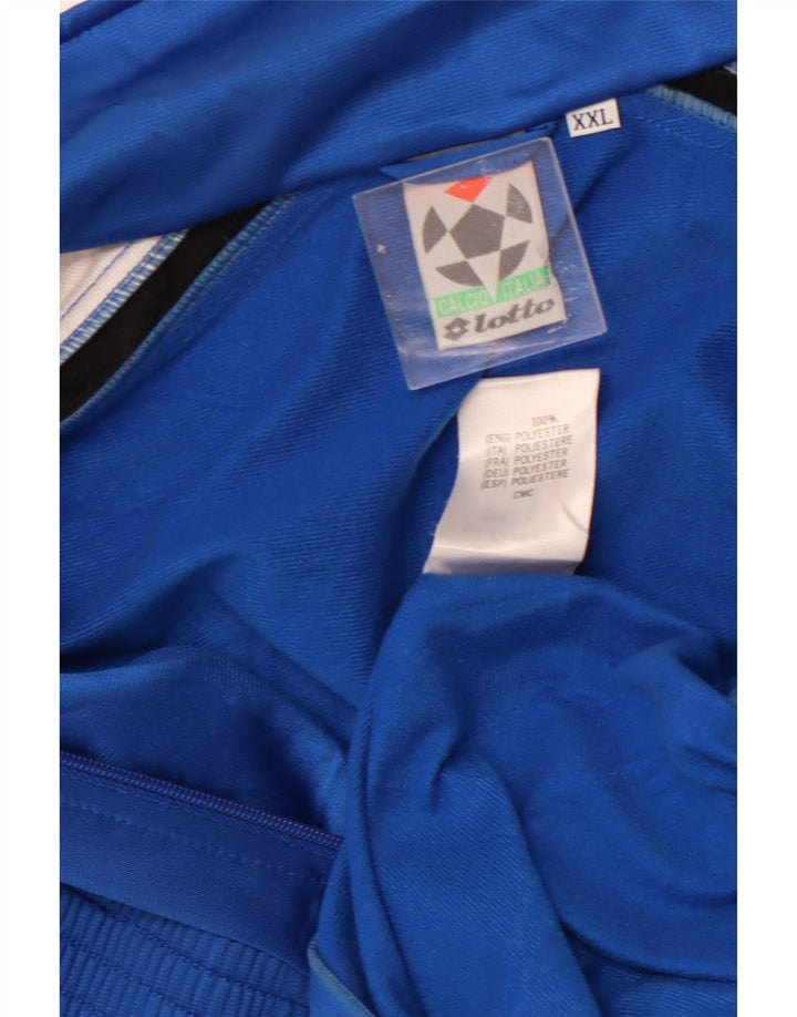 LOTTO Mens Graphic Tracksuit Top Jacket 2XL Blue Colourblock Polyester