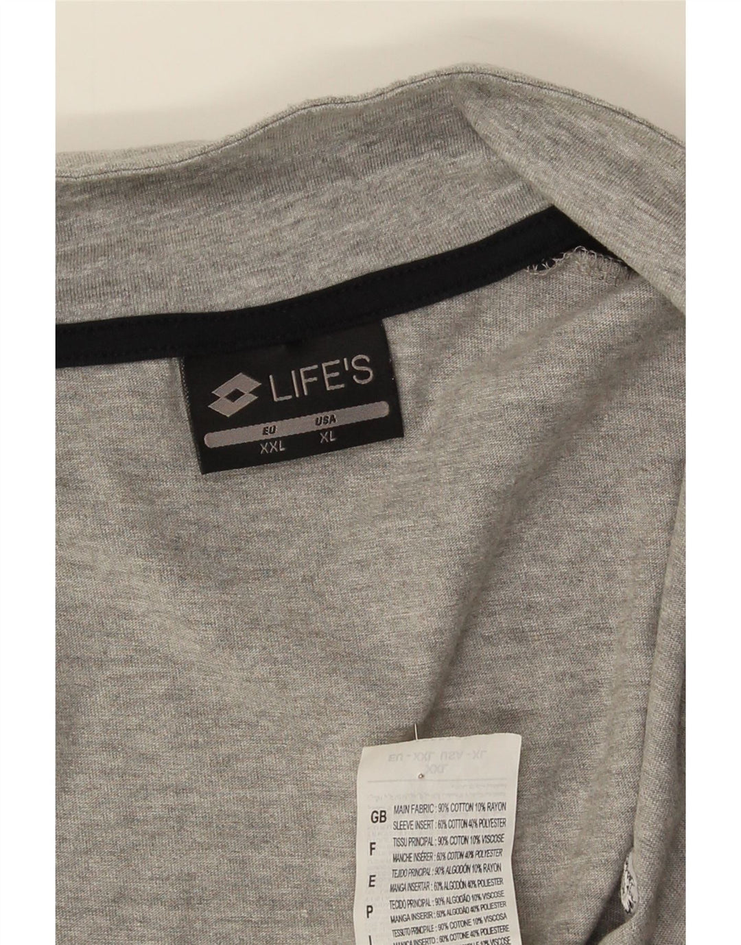 Lotto Mens Tracksuit Top Jacket XL Grey Colourblock Cotton