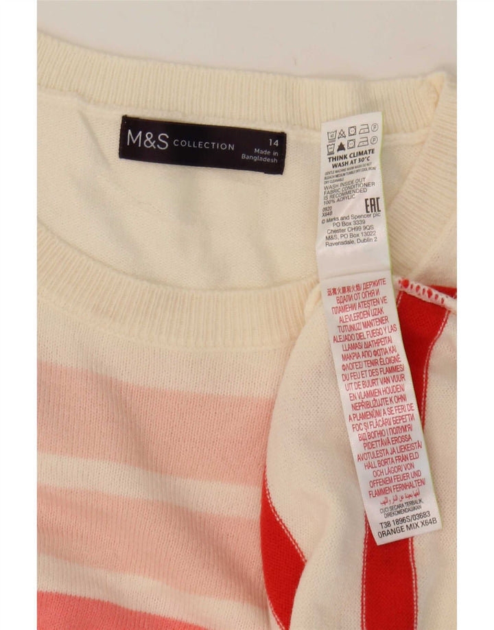 Marks & Spencer Womens Boat Neck Jumper Sweater UK 14 Large Multicoloured