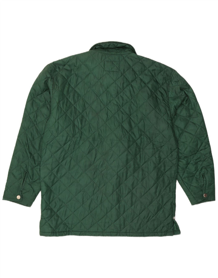 Vintage Mens Quilted Jacket UK 40 Large Green Nylon