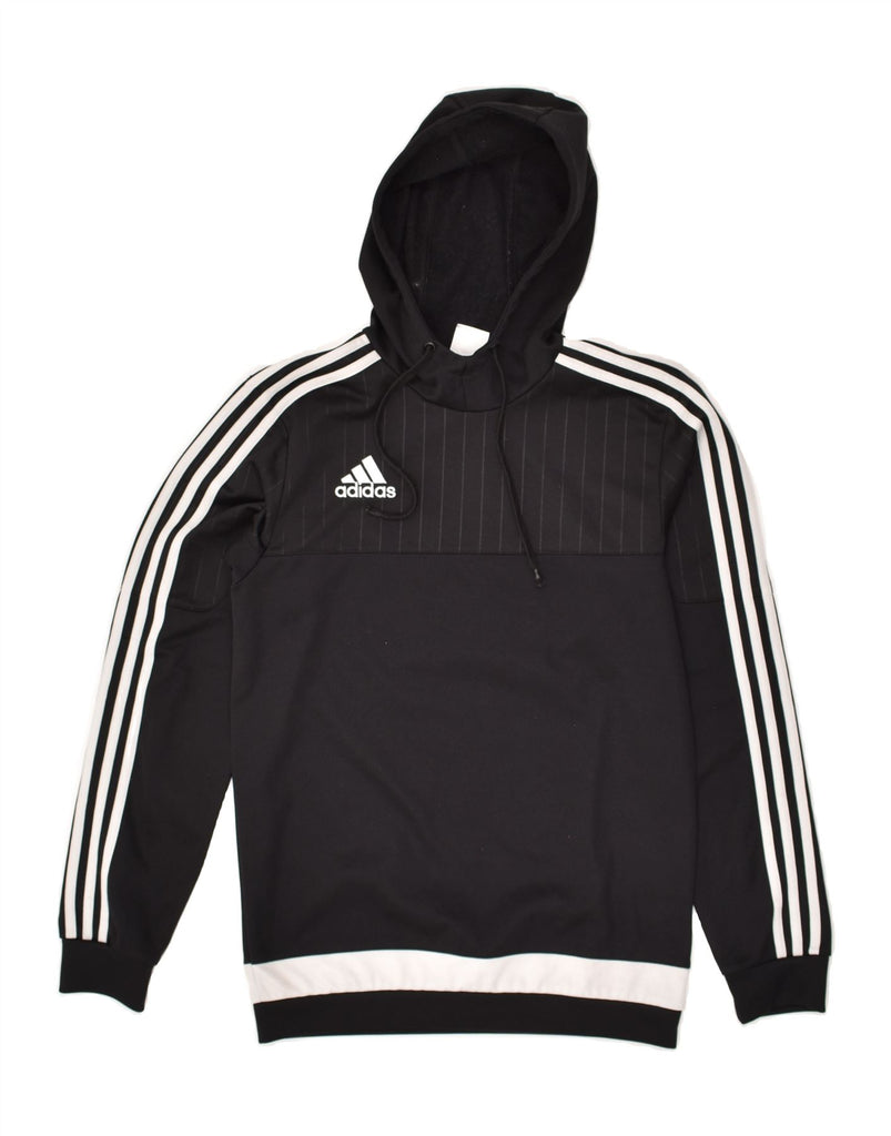 ADIDAS Mens Hoodie Jumper Small Black Polyester | Vintage Adidas | Thrift | Second-Hand Adidas | Used Clothing | Messina Hembry 