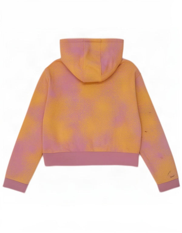 Adidas Girls Crop Hoodie Jumper 14-15 Years Pink Tie Dye Cotton