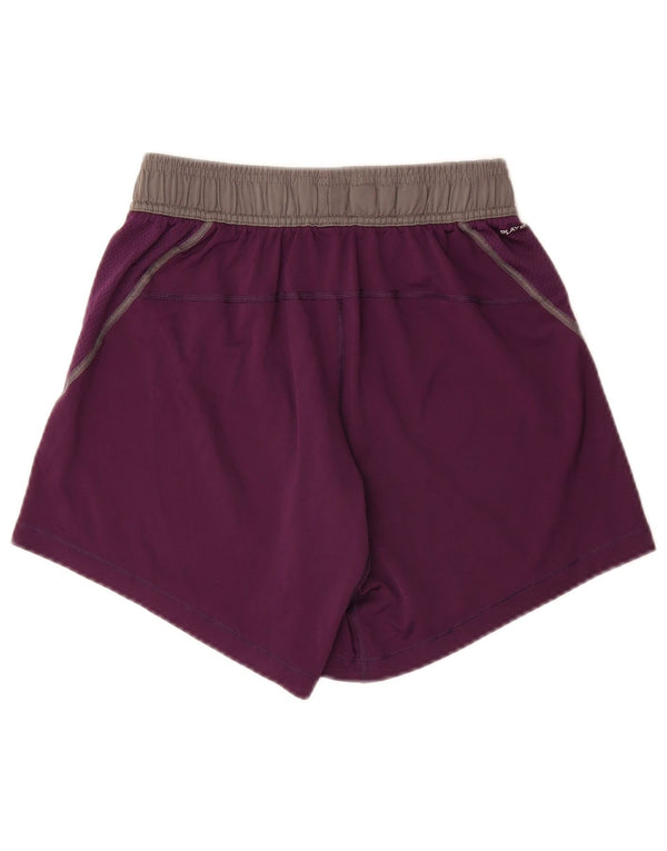 REEBOK Boys Sport Shorts 7-8 Years XS Purple Colourblock Polyester