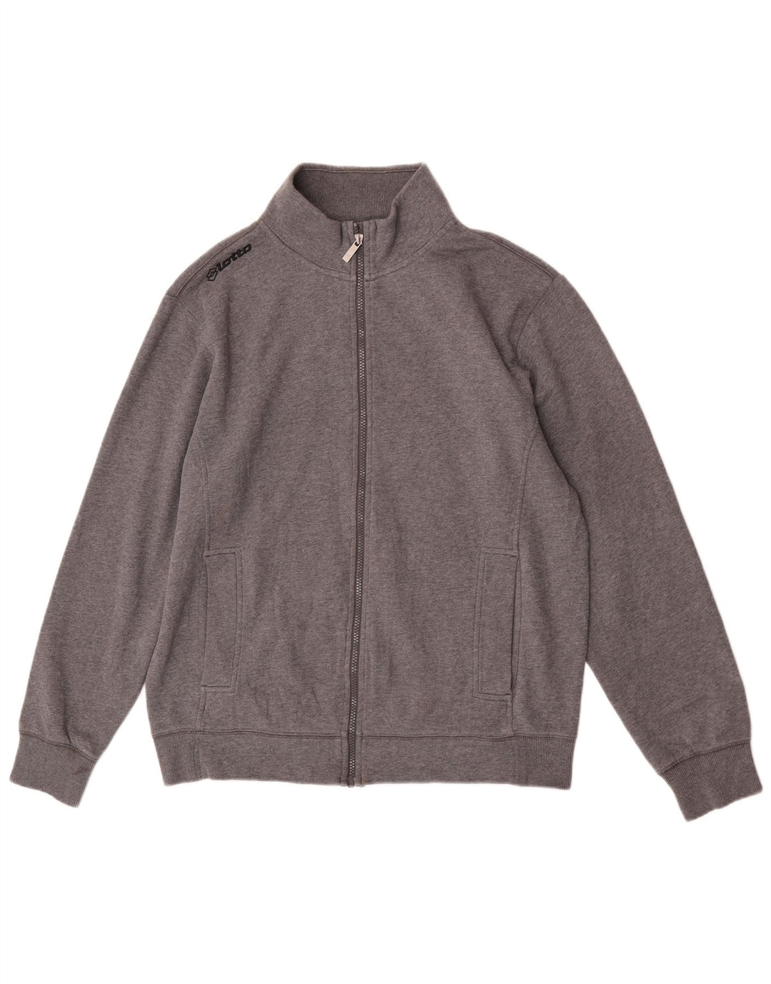 Lotto Mens Tracksuit Top Jacket Large Grey Cotton