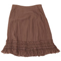 Fenn Wright Manson Womens Ruffle Skirt UK 12 Medium W32 Brown Silk