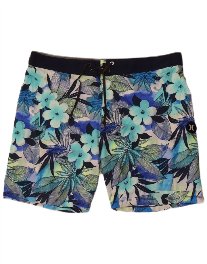 Hurley Mens Phantom Swimming Shorts Large  Blue Floral