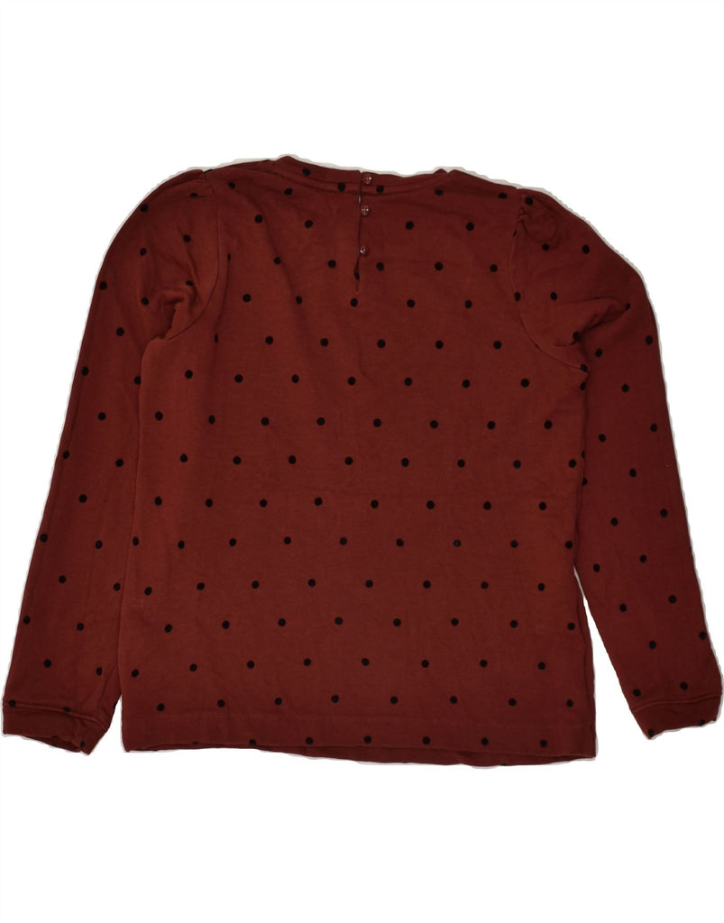 FAT FACE Womens Sweatshirt Jumper UK 10 Small Maroon Polka Dot Cotton | Vintage Fat Face | Thrift | Second-Hand Fat Face | Used Clothing | Messina Hembry 