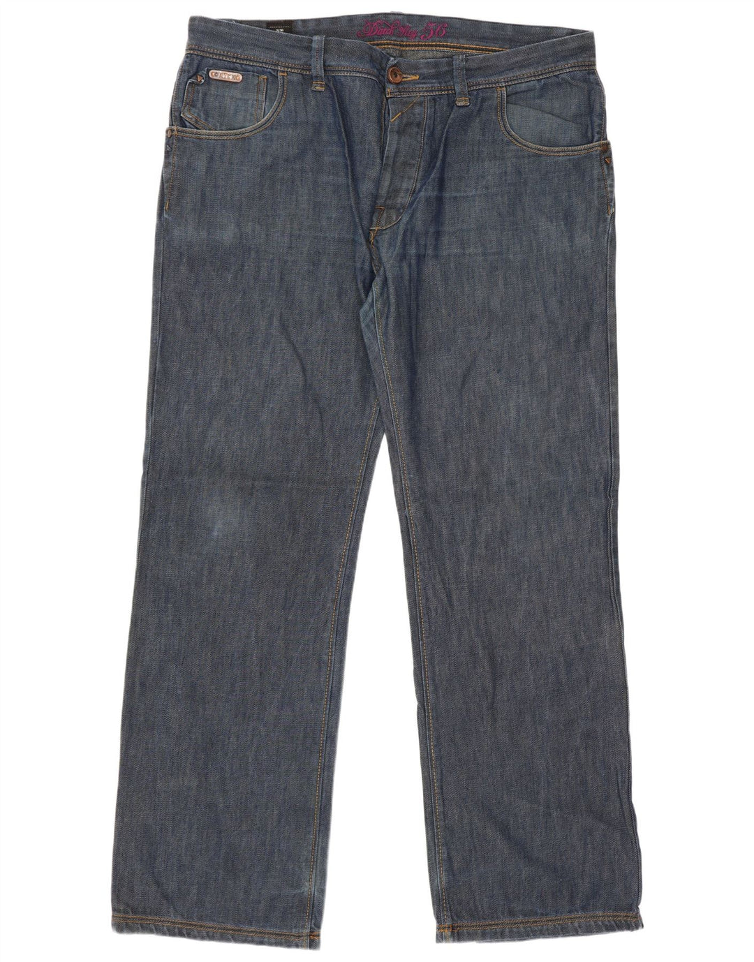 Datch Mens Straight Jeans W38 L33 Blue Cotton