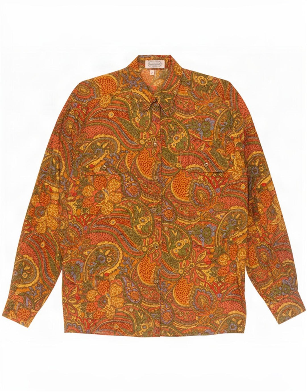 Vintage Womens Oversized Shirt EU 40 Medium Multicoloured Paisley