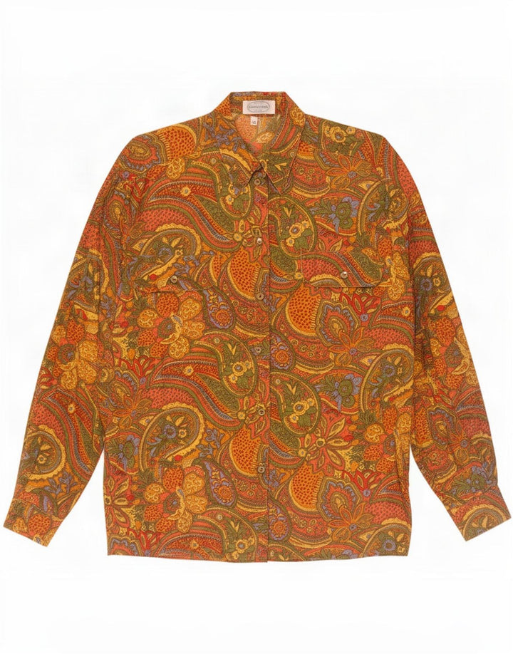 Vintage Womens Oversized Shirt EU 40 Medium Multicoloured Paisley
