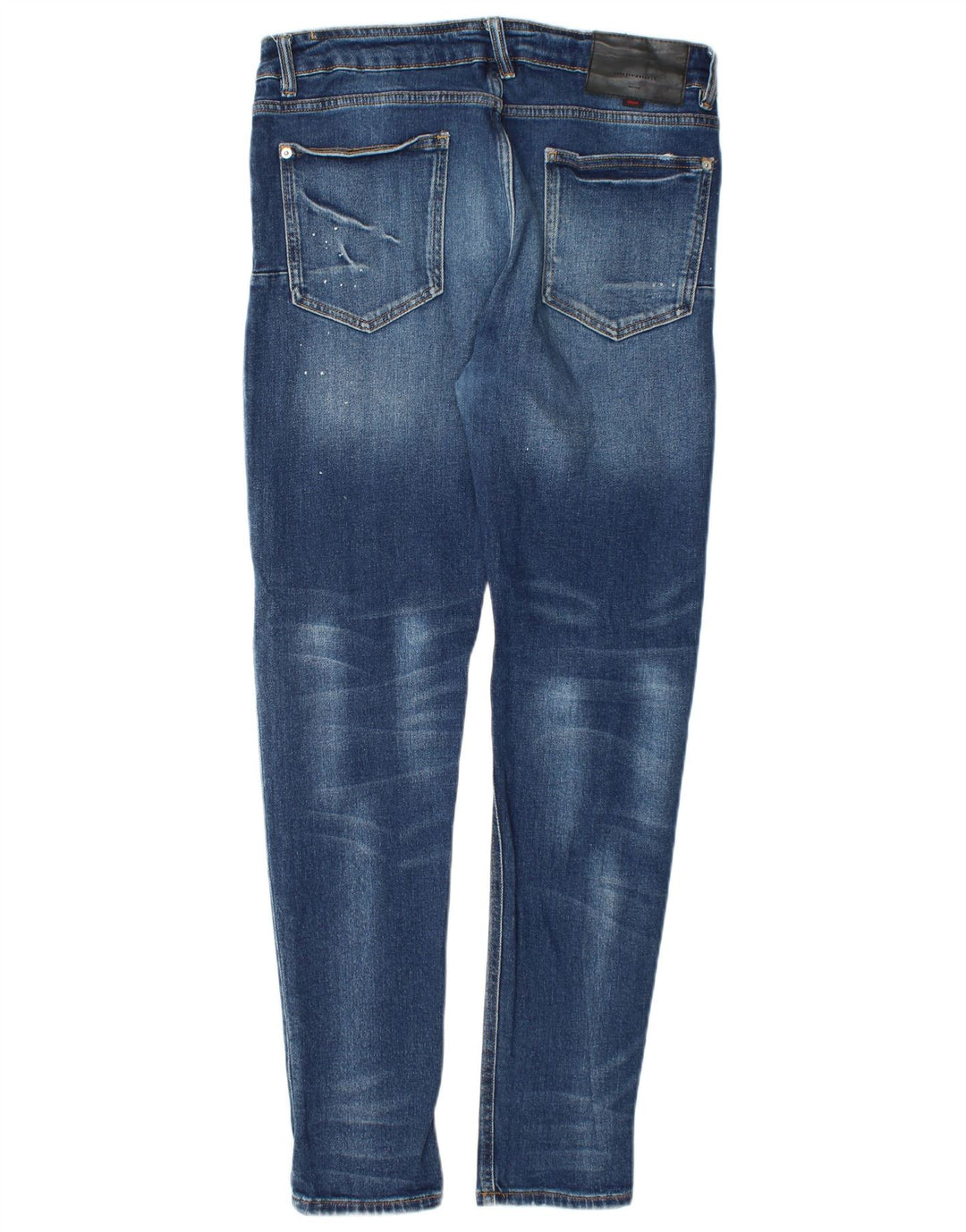 Zara Mens Distressed Slim Jeans EU 42 Large W32 L32 Blue Cotton