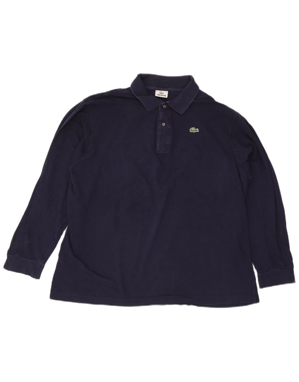 Lacoste Mens Long Sleeve Polo Shirt Size 8 3XL Navy Blue Cotton