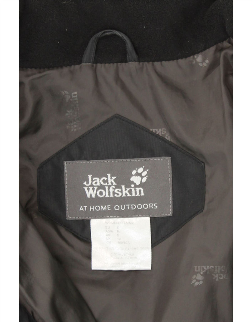 JACK WOLFSKIN Womens Hooded Padded Coat UK 10 Small Grey Polyester Vintage Jack Wolfskin and Second-Hand Jack Wolfskin from Messina Hembry 
