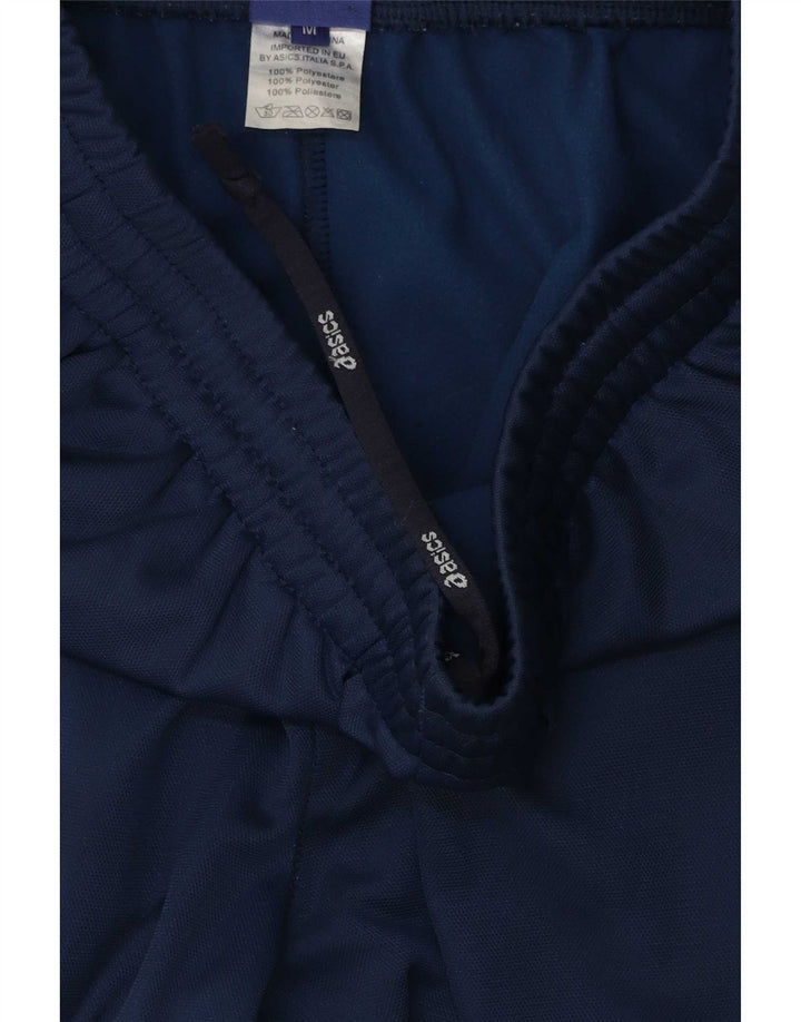 Asics Mens Regular Tracksuit Trousers Medium Navy Blue Polyester
