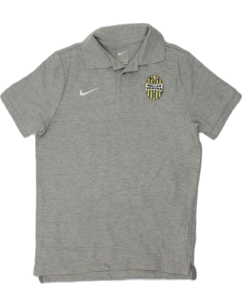 NIKE Boys HELLAS VERONA Polo Shirt 11-12 Years Medium Grey Cotton | Vintage Nike | Thrift | Second-Hand Nike | Used Clothing | Messina Hembry 