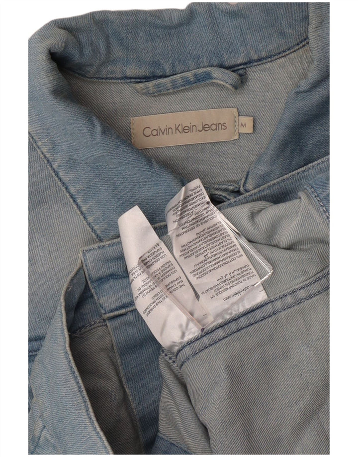 Calvin Klein Jeans Womens Crop Denim Jacket UK 12 Medium Blue Cotton