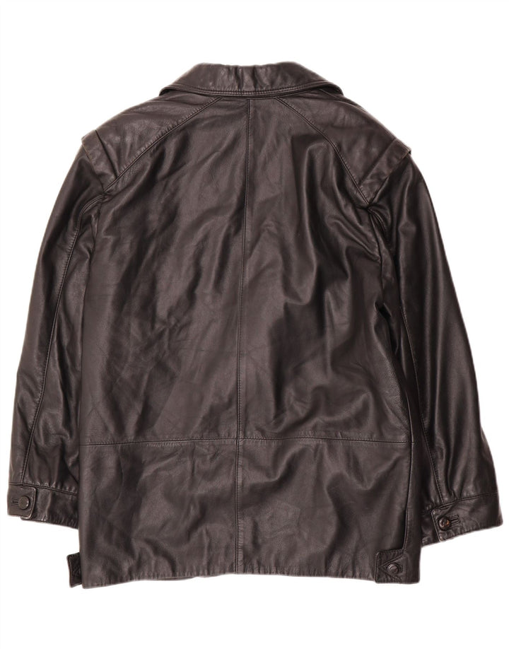 Vintage Womens Leather Jacket IT 44 Medium Black