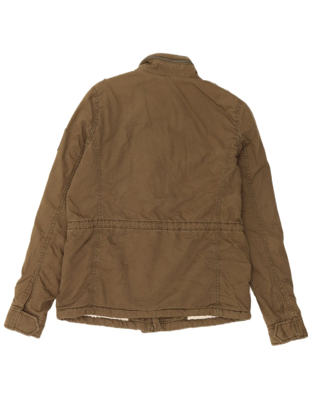 Superdry Womens Military Jacket UK 16 Large Khaki Cotton