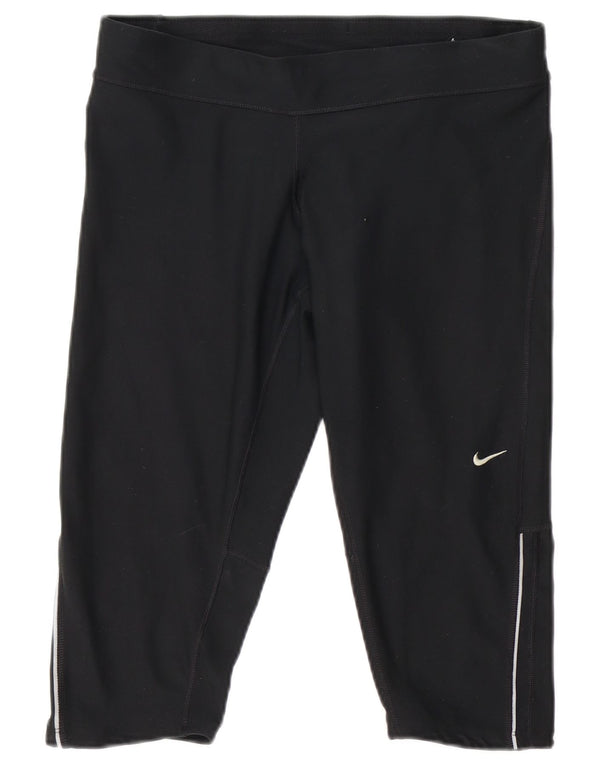 Nike Womens Dri Fit Capri Leggings UK 14 Large  Black Polyester