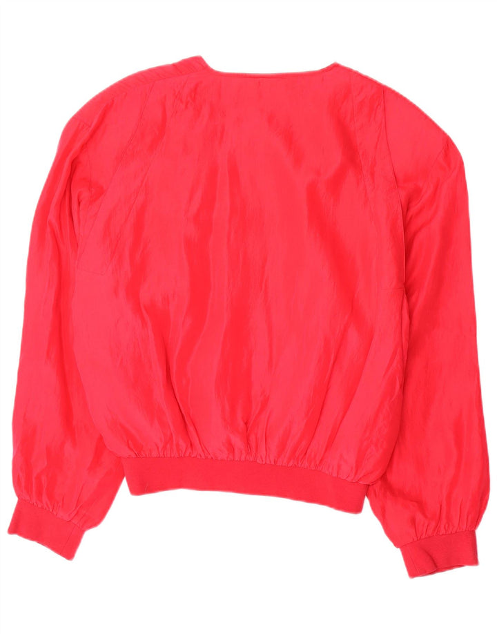 Vintage Womens Bomber Jacket EU 40 Medium Red Silk