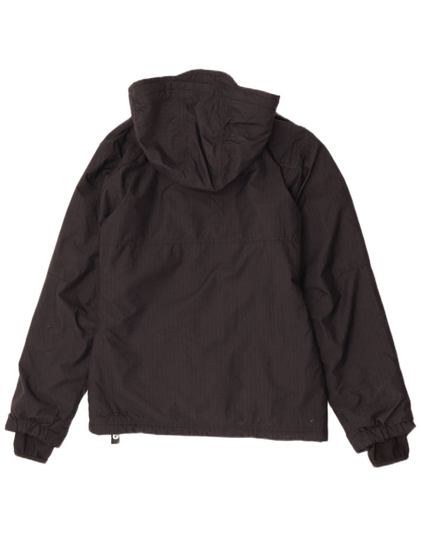 Billabong Womens Hooded Windbreaker Jacket UK 10 Small Black Pinstripe