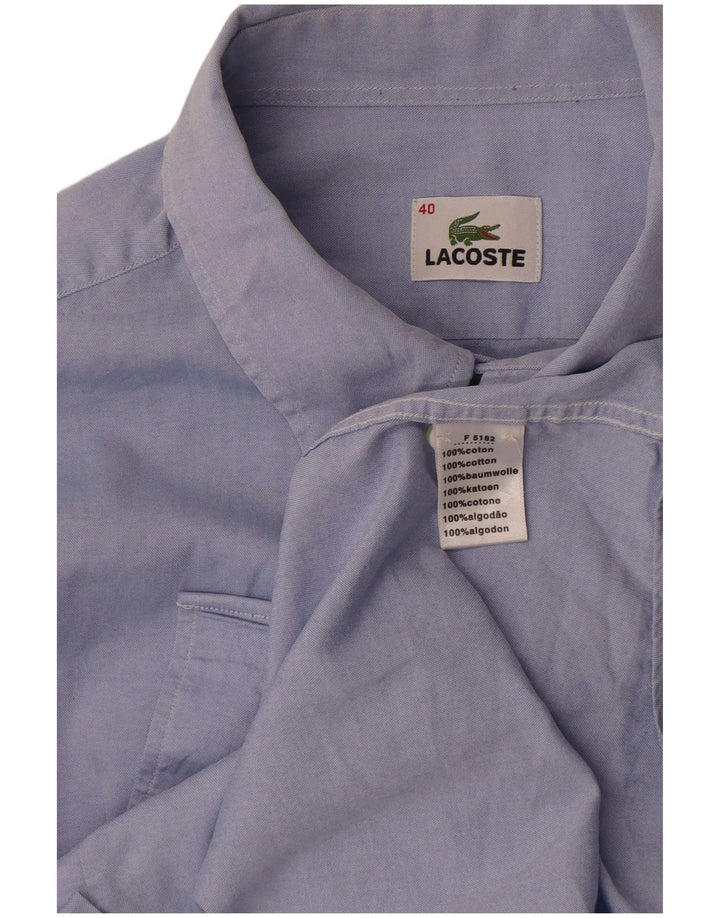 Lacoste Mens Shirt Size 40 Medium Blue Cotton