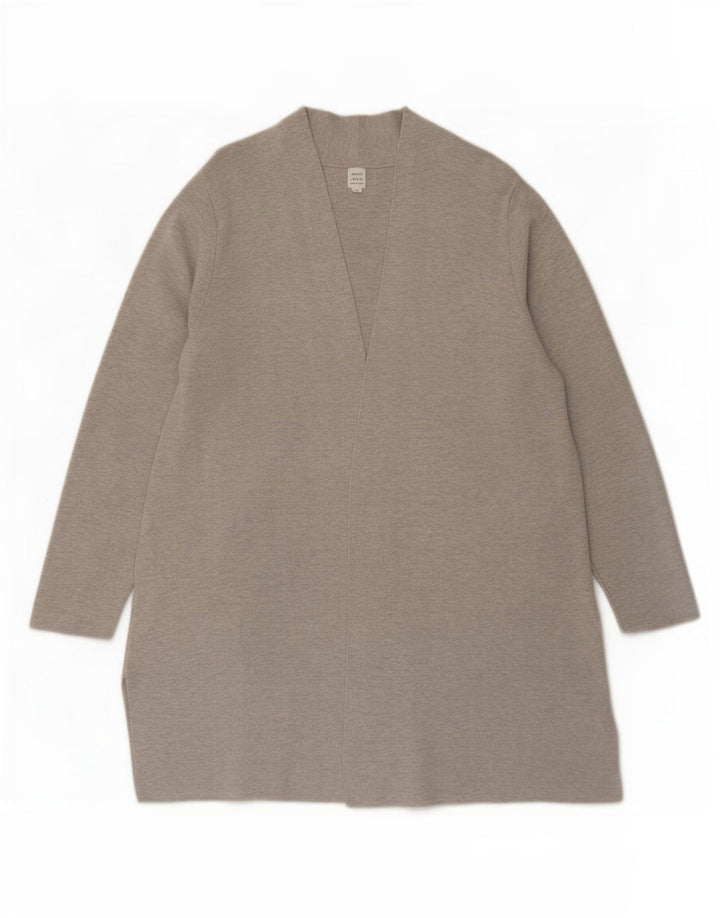 John Lewis Womens Longline Open Cardigan Sweater UK 16 Large Grey Polyester