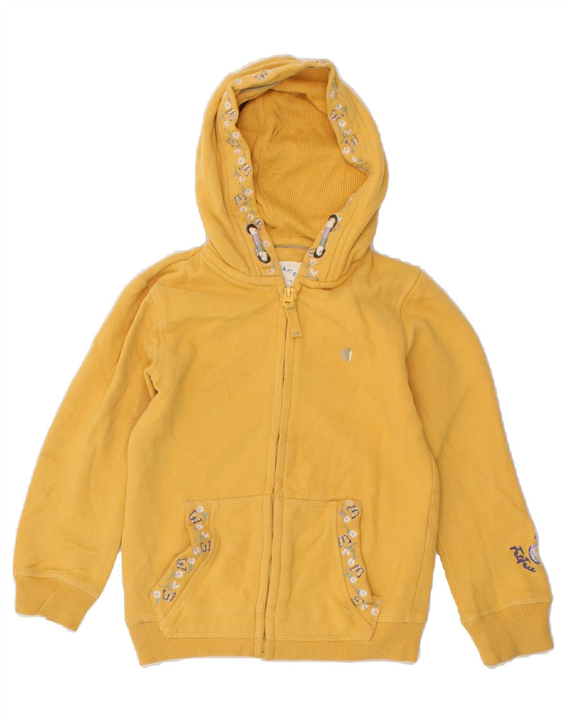 FAT FACE Girls Graphic Zip Hoodie Sweater 6-7 Years Yellow Cotton | Vintage Fat Face | Thrift | Second-Hand Fat Face | Used Clothing | Messina Hembry 